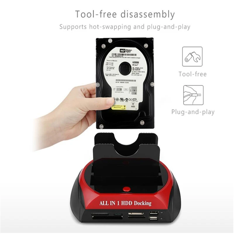 Док станция для всех в одном HDD с несколькими слотами чтения карт 2 5/3 5 дюйма SATA/IDE