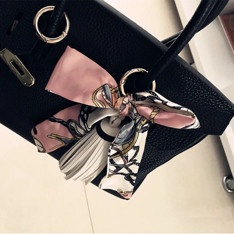 Шелковые шарфы в Корейском стиле брелки с бантом из искусственной кожи