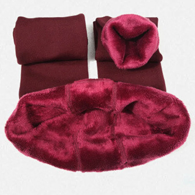 Wine red NORMOV, модные женские колготки, плюс бархат, утолщенные, обтягивающие, высокая эластичность, облегающие колготки, сексуальные, сохраняющие тепло, одноцветные, зимние колготки - Цвет: Wine red