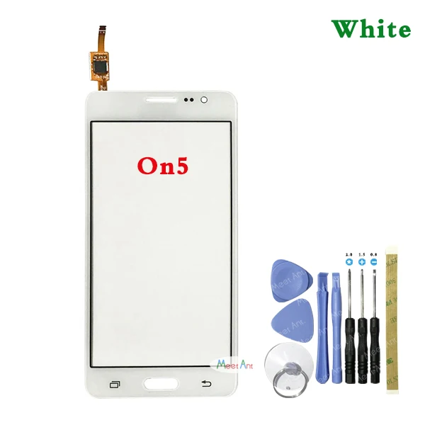 On5 White With Tool Для samsung Galaxy On5 G5500 G550 5," и On7 G6000 SM-G6000 5,5" сенсорный экран дигитайзер сенсор внешняя стеклянная панель объектива - Цвет: On5 White With Tool
