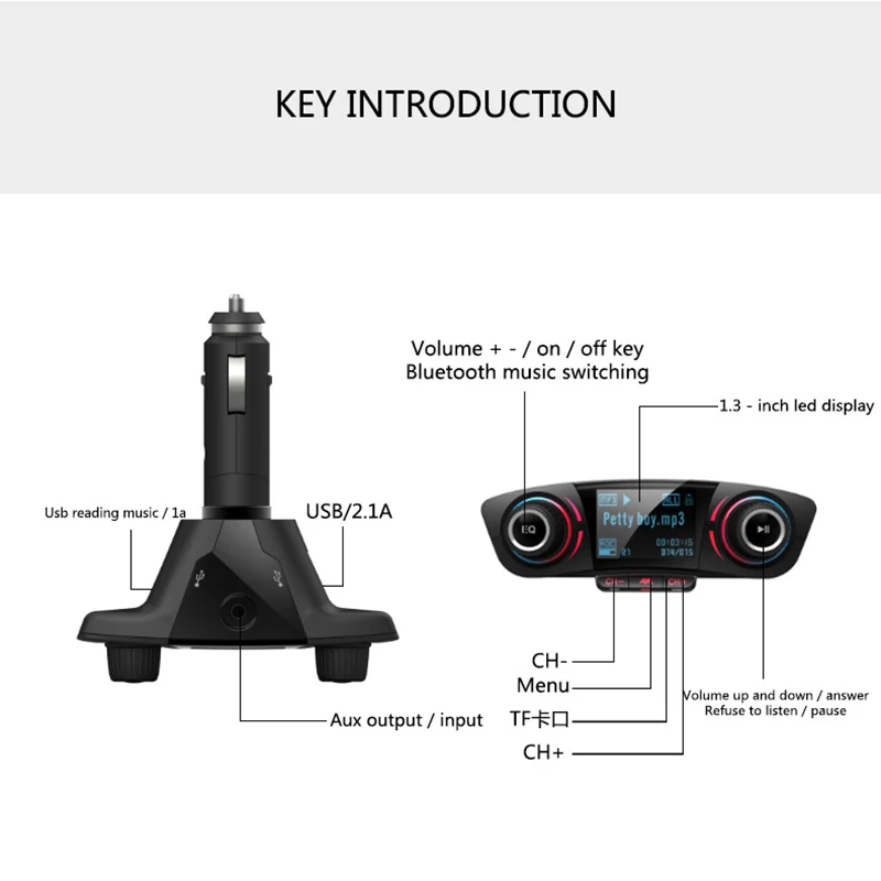 Rovtop беспроводной Bluetooth 4,0 FM передатчик модулятор Handsfree автомобильный комплект 5 в 2.1A USB зарядное устройство ЖК-дисплей автомобильный аудио MP3 плеер Z2