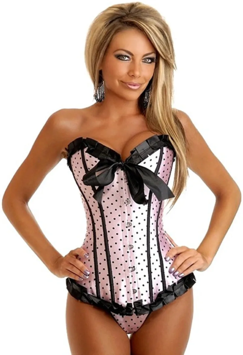 Сексуальные корсеты для женщин нижнее белье в горошек топ готический корсет