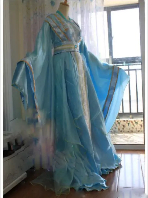 Yun Chen Dian Hua 3 вида конструкций женский шифоновый костюм для косплея Hanfu Cos Bai Qian Jun Fu