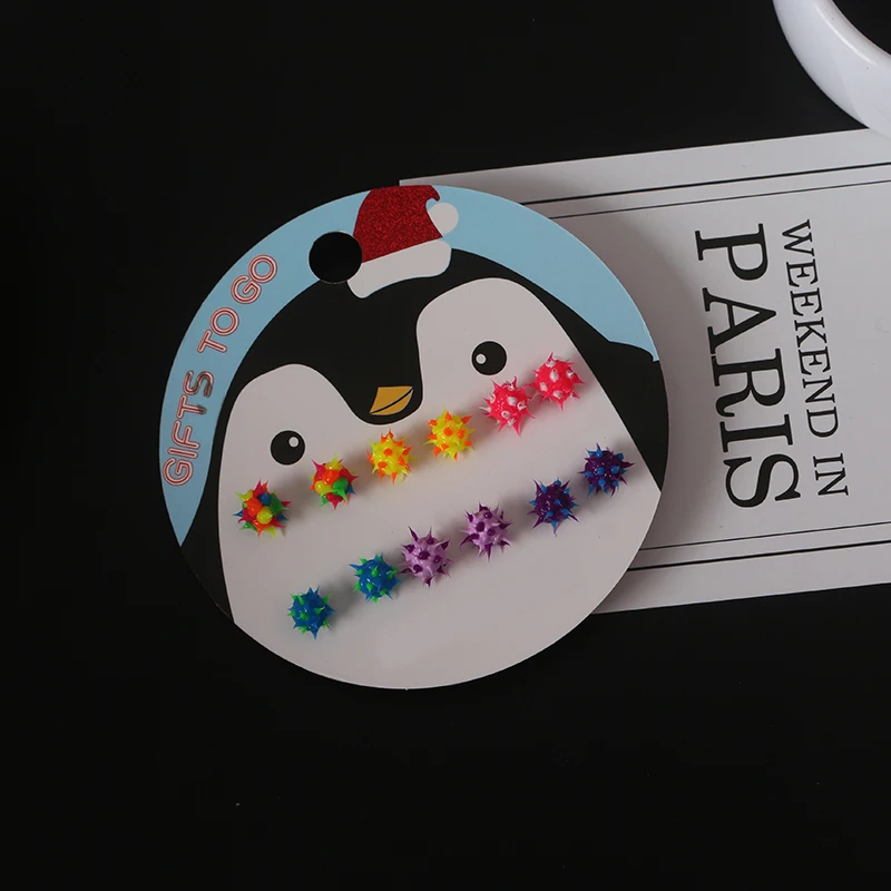 Европейские Винтажные серьги гвоздики в виде маленького спицкого шара