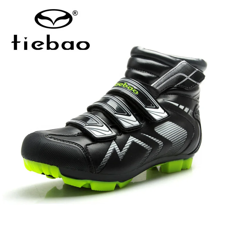 Черный Tiebao Новинка зимы Для мужчин велосипедная обувь MTB горный велосипед обувь самофиксирующаяся Спортивная велосипедная обувь сапоги на высоких каблуках; Sapatos de ciclismo - Цвет: Черный