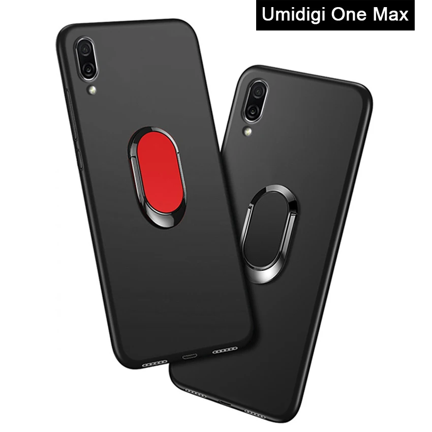 phone cover for umidigi one max case luxury 6 3 inch soft black silicone magnetic car holder ring coque for umidigi one max case free global shipping
