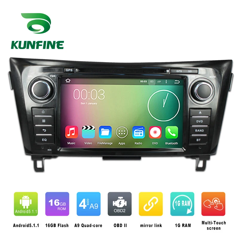 4 ядра 1024*600 Android 5.1 автомобильный DVD GPS навигации игрока стерео для Nissan X Trail Bluetooth Wi Fi