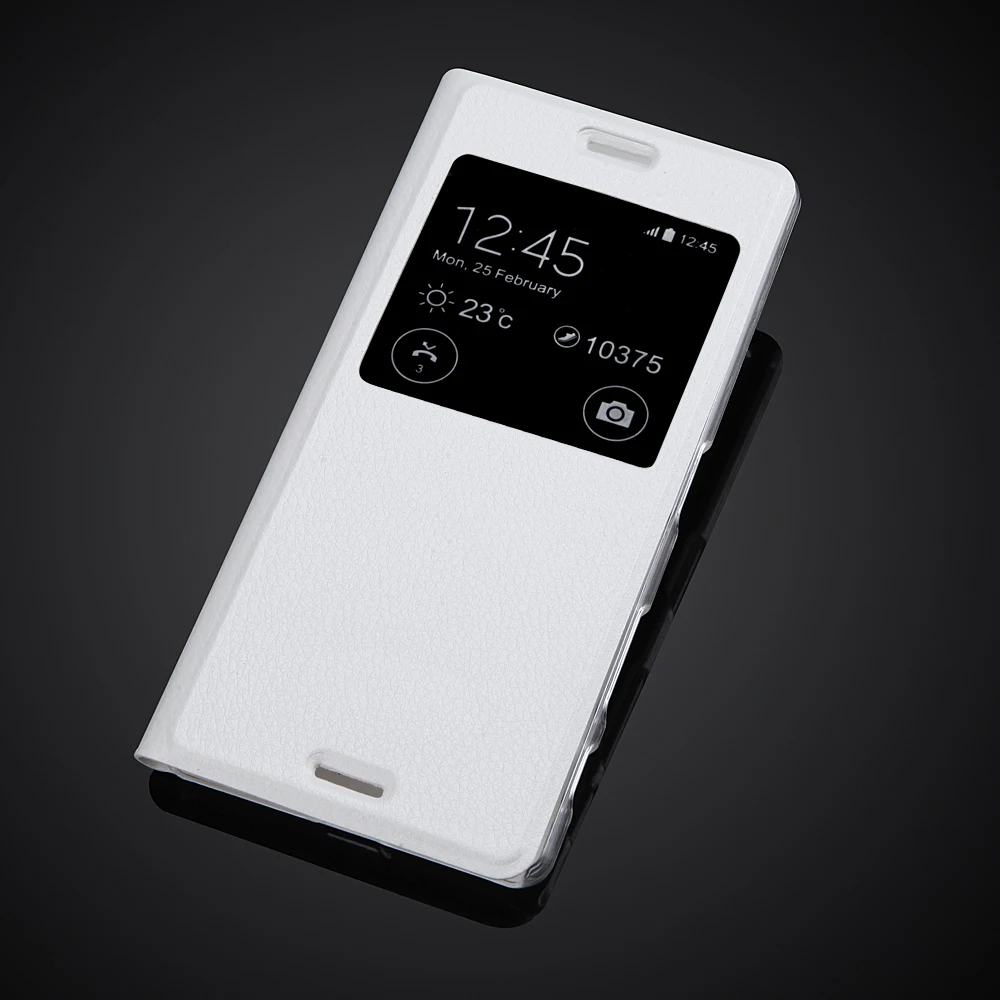 Белый X Dua Fundas роскошный модный чехол для телефона для sony Xperia X F5122 F5121& X с двойным окошком обзора откидной Чехол из искусственной кожи чехол - Цвет: Белый