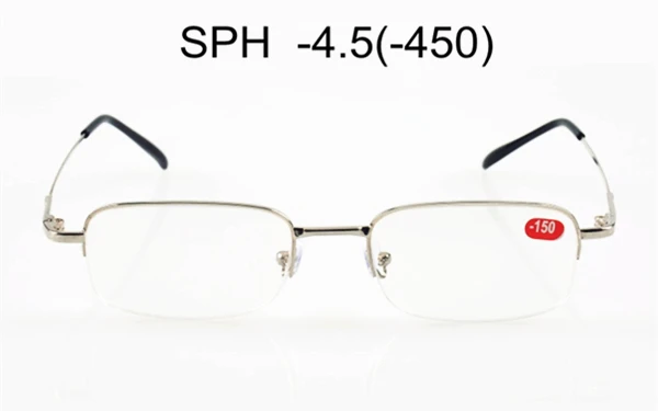 C1 (-4.5) SPH-1-1,5-2-2,5-3-3,5-4-4,5-5-5,5-6 мужские очки для близорукости из сплава с полуоправой для близоруких очков диоптрий UF24 - Цвет оправы: C1 (-4.5)