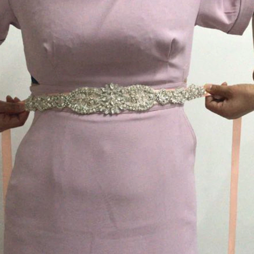 Yanstar свадебный пояс элегантный со стразами ручная вышивка Хрустальный для