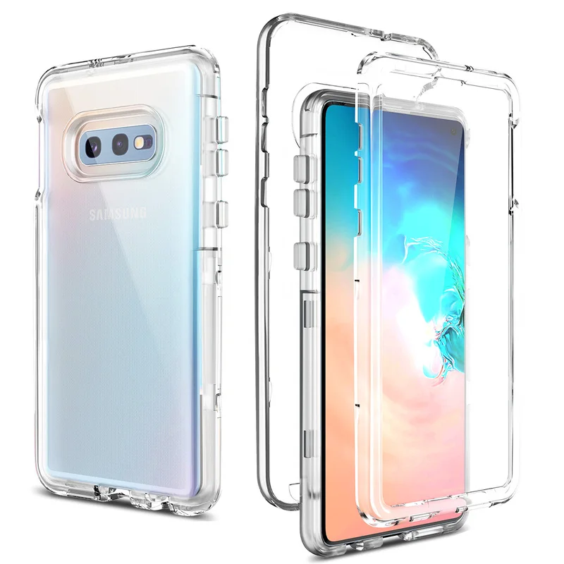 Hot Clear 3 in 1 Case for Samsung Galaxy S10 Lite Transparent Hard Cover PC Silicone Bumper Shockproof S10e 360 | Мобильные телефоны