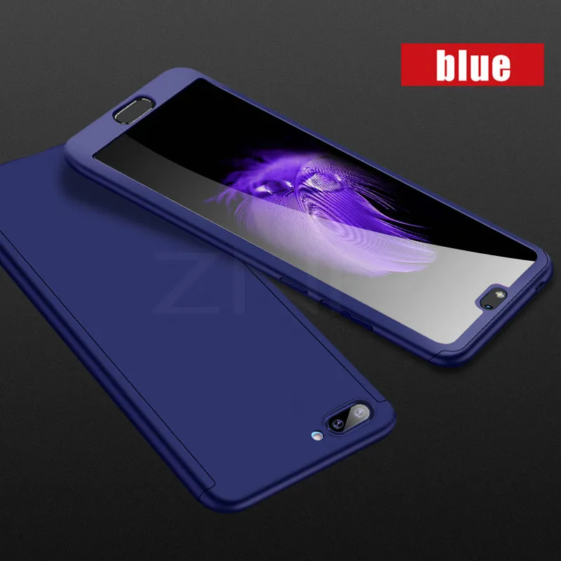 Синий ZNP Роскошный 360 градусов полный чехол для телефона для huawei Honor 9 Lite 10 противоударный чехол для Honor 10 9 Lite защитный жесткий чехол - Цвет: Синий