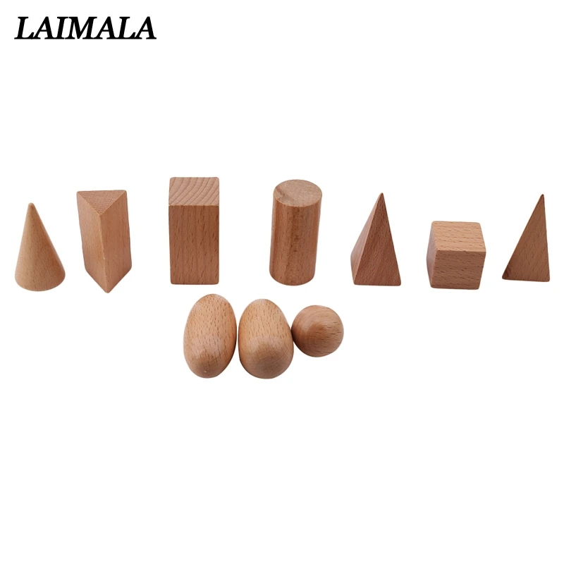 10 шт./компл. Геометрические тела Монтессори в таинственной сумке когнитивные