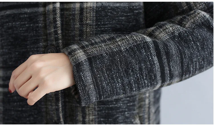 Johnature, женские винтажные парки с капюшоном, толстое теплое зимнее пальто в клетку, новинка, свободная повседневная одежда с карманами, женские парки с длинным рукавом