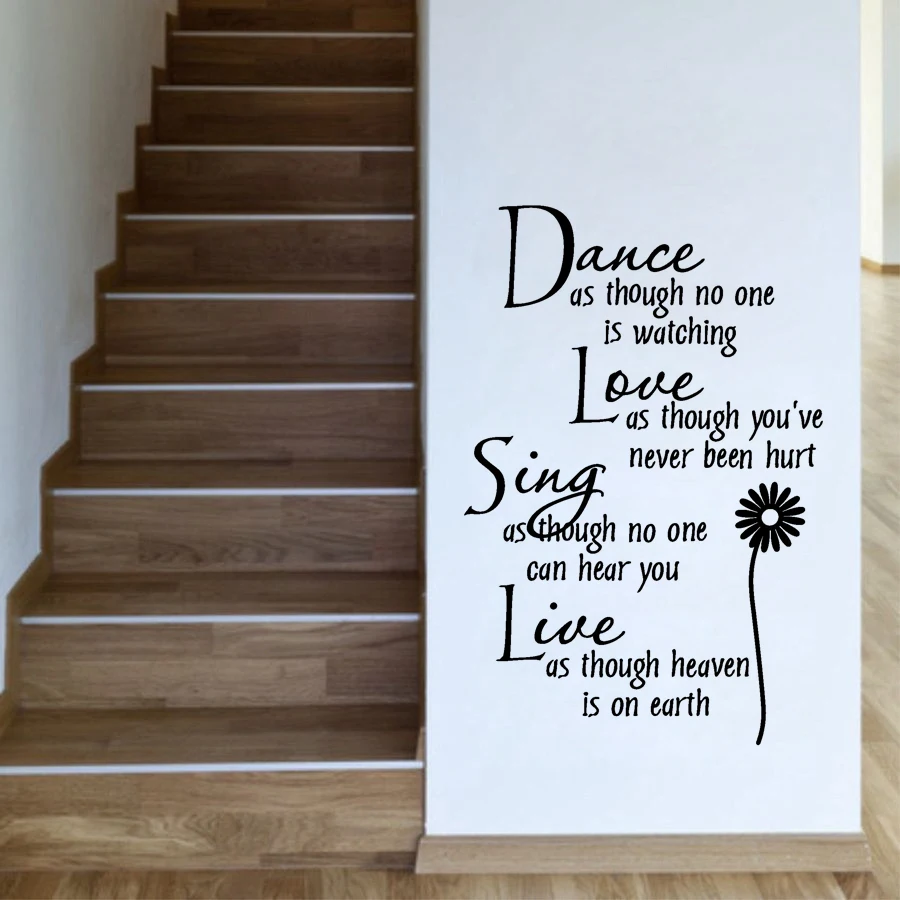 

Vinyl Art Dance Love Sing Live DIY Wall Sticker Home Decoration Bedroom Fashion Decals Murals JG3938