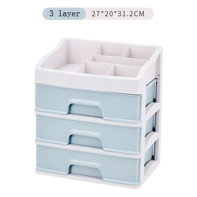 3 layer-Blue Косметичка макияж Чехол сумка инструмент Аксессуары Ящик Тип пространство макияж кисточки полка губная помада уход за кожей - Цвет: 3 layer-Blue