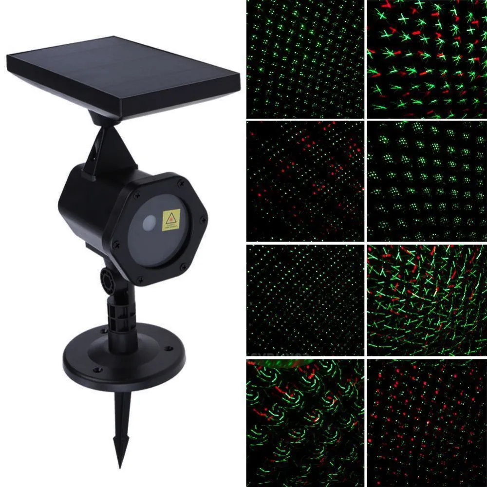 Solar LED Laser Projector Outdoor Waterproof LED Christmas Lawn Lights Laser Fariy Light Projection Star Projector Holiday Decor