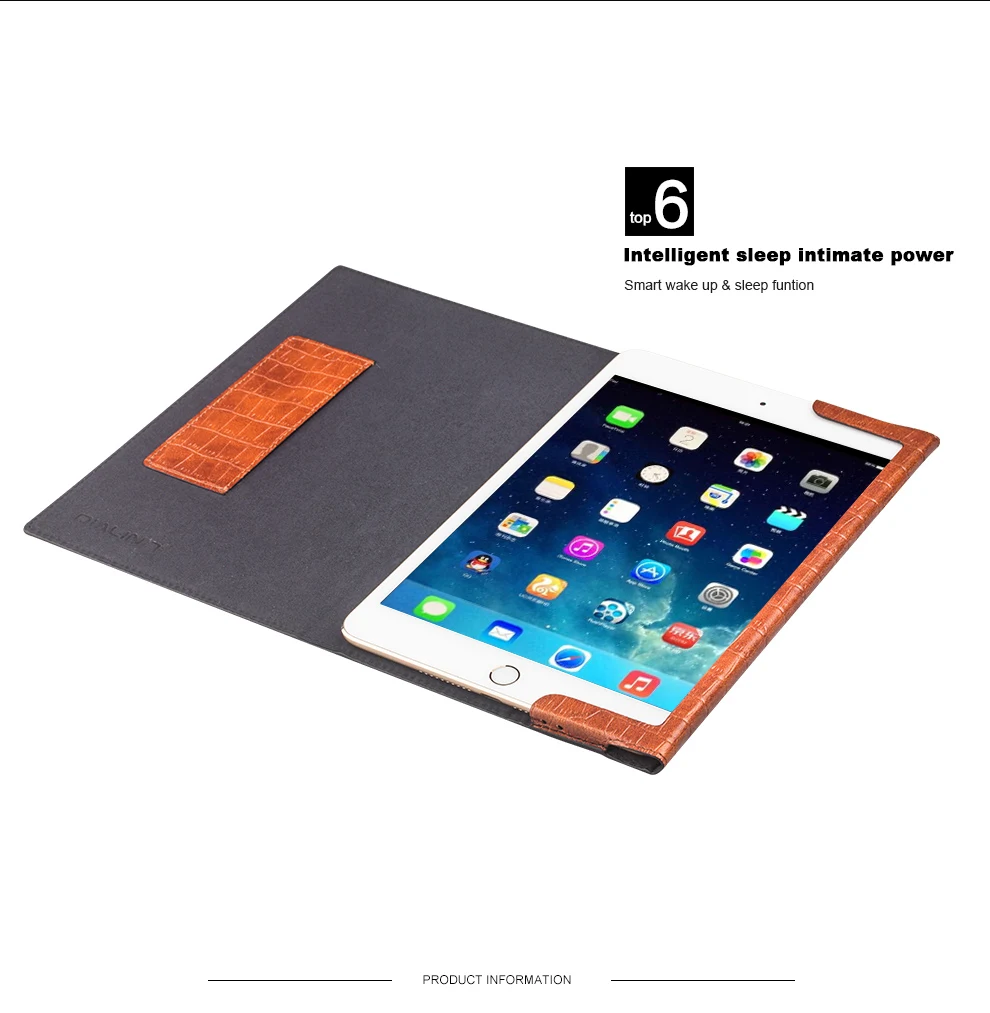 Ультратонкий чехол книжка QIALINO из натуральной кожи с Умной подставкой для iPad mini 4