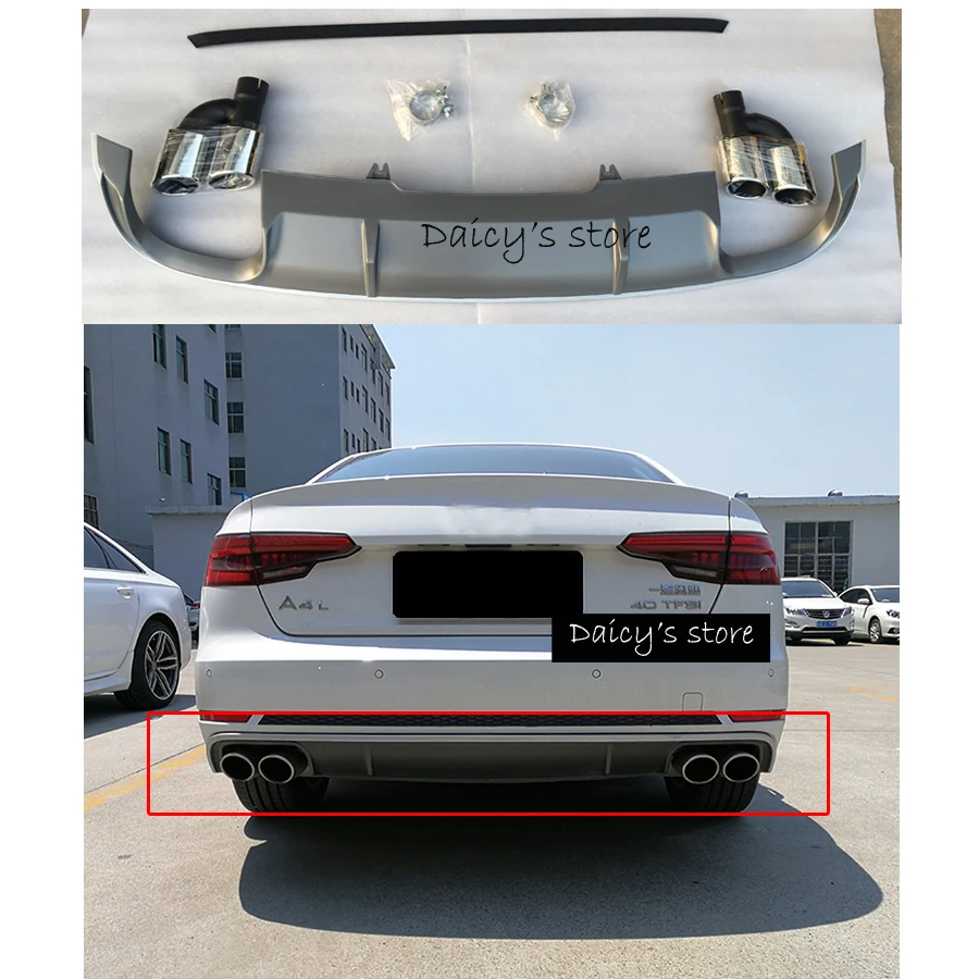 Задний спойлер для Audi A4 B9 2017 2018 высококачественный автомобильный бампер из
