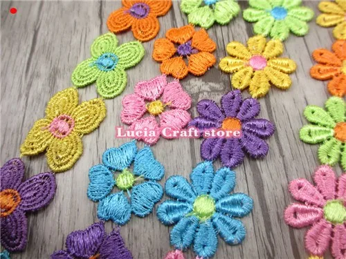 Lucia crafts 1 ярд/лот 2,5-2,6 см разные цвета Варианты цветочный узор вышивка кружева DIY Швейные аксессуары N0824