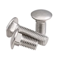 5pcs 304 stainless steel din standard carriage shelf screws bolt square neck round pan truss head screws m8 m10 m12