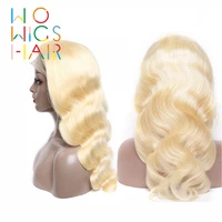 wowigs lace front wigs 613 blonde body wave remy hair glueless lace frontal wigs pre plucked natural hairline with baby hair