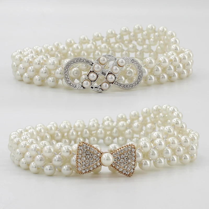 Новинка 2018 оптовая продажа модные небольшие вставки Стразы жемчужный эластичный