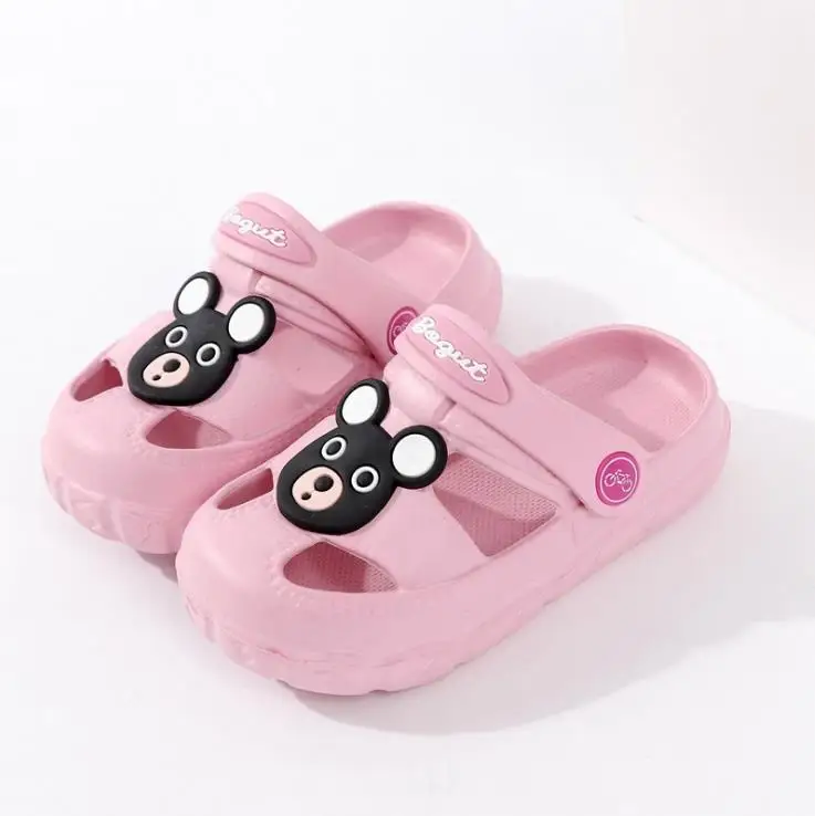 summer Children boys girls EVA Slippers five star Non-slip beach hole shoes different styles 140-180 XQ01 - Цвет: 0088-3 pink