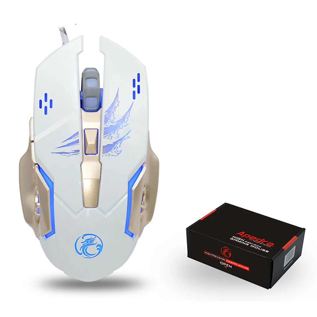 

Hot Universal Apedra A8 Gaming Mouse Adjustable 3200DPI 6 Buttons Program Optical PC Laptop Desktop Game Mice