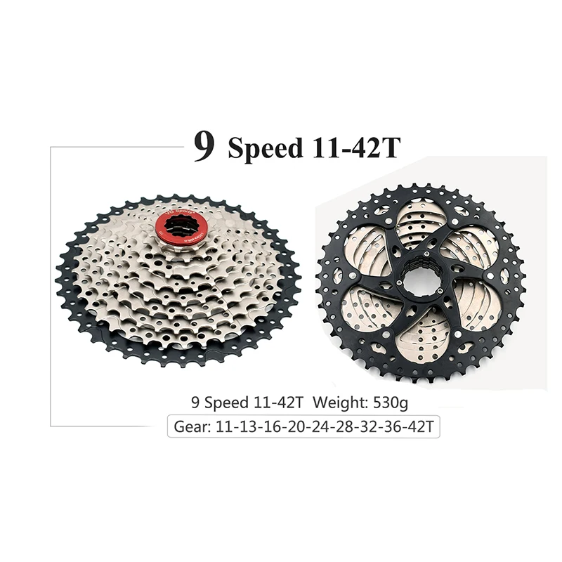 VG sports 9 speed 11-50 T/46 T/42 T MTB кассета велосипедная Звездочка свободного хода cdg 9S горный велосипед свободного хода 11-40 T/36 T Сверхлегкий - Цвет: 9S  11-42T