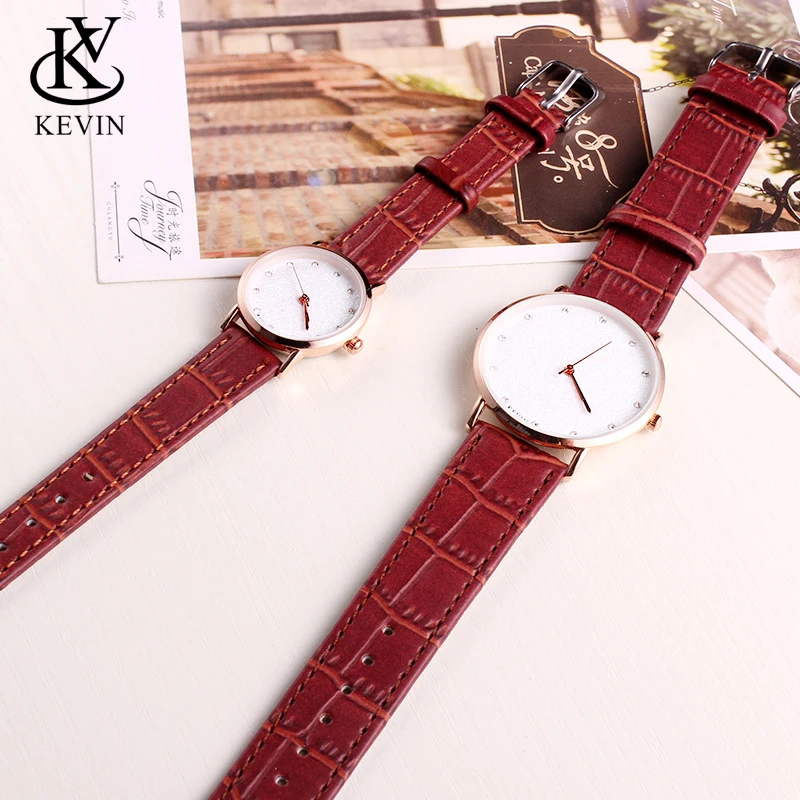 Женские часы KEVIN KV модные кожаные для студентов подарок девушек простой