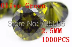 

MRHUANG Jewelry Supplies AAA Grade CZ Cubic Zirconia Olive Green Round Zircon 2.5MM DIY Jewelry Findings Supplies Free Shipping