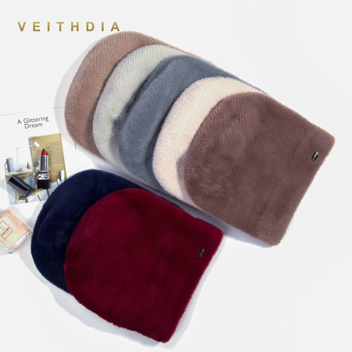 Зимняя шапка из искусственного меха VEITHDIA женская|Женские Skullies и шапочки| |