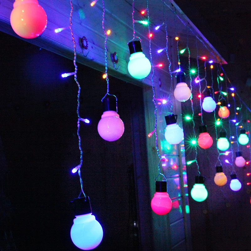 1.5*0.5m LED Ball Curtain String Lights Fairy Wedding Room decoration Garland New Year Christmas holiday light Luminarias | Лампы и