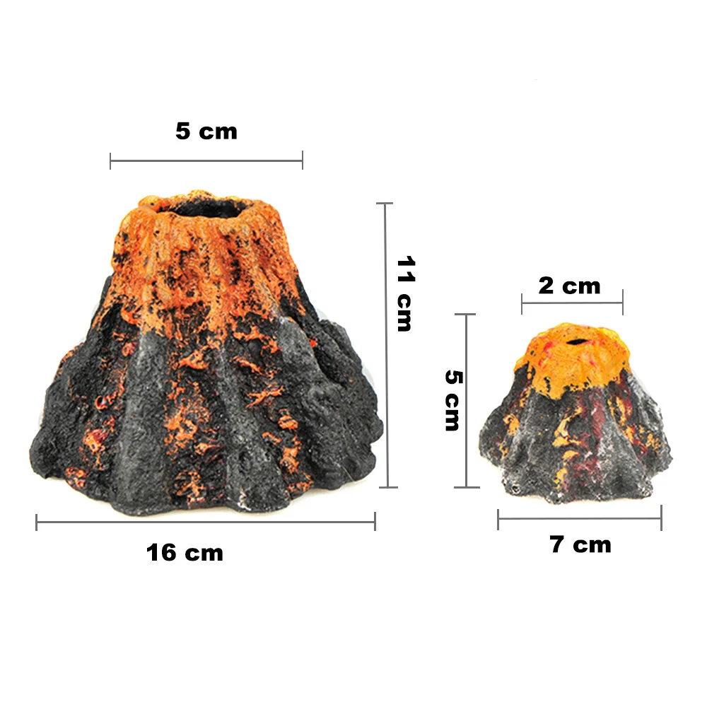 Volcanic Вулканическое украшение для аквариума из смолы, украшение для аквариума, аксессуары для аквариума, рыбные украшения, 2 размера, Vlcanic Декор AA0057 - Цвет: Volcanic
