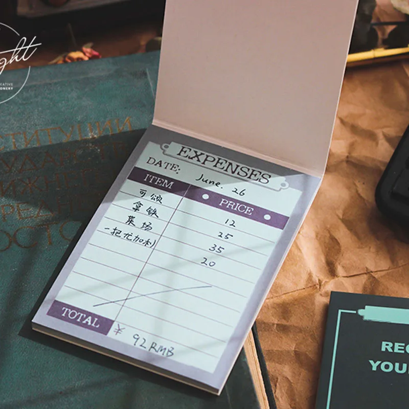 1 шт. ретро-жизнь ежедневная программа питания график эффективный список блокнот