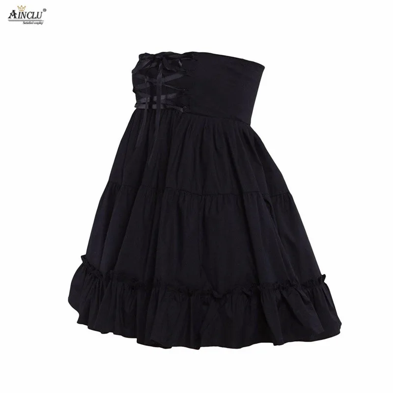 Весна/Лето/Осень/Зима Ainclu XS XXL Женская хлопковая черная юбка в готическом Стиле