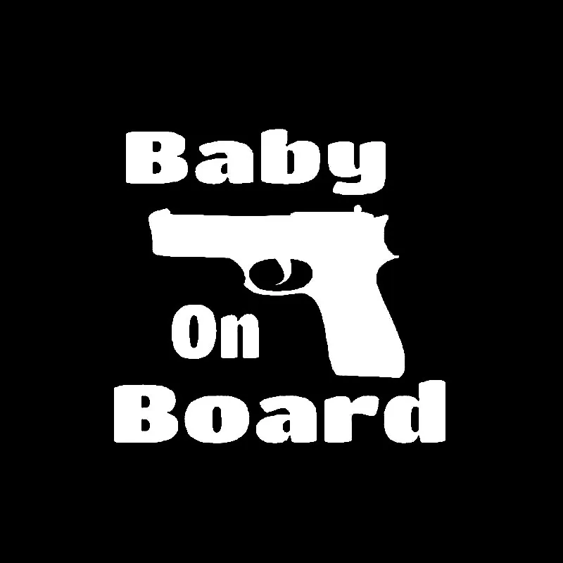 QYPF 13 3 см * 12 7 детский на борту пистолет милый виниловый автомобиль мотоцикл