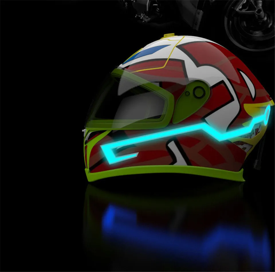 Мотоциклетный шлем EL холодный светильник Mod Kit Tron шлемы режим ночного времени езда сигнал мигающий светильник s полоса бар DIY