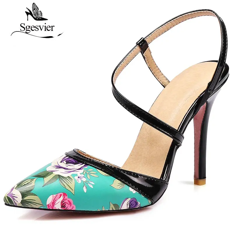 Женские туфли с цветочным принтом на тонком каблуке 10 см|women sandals|sandals sexysexy women sandals