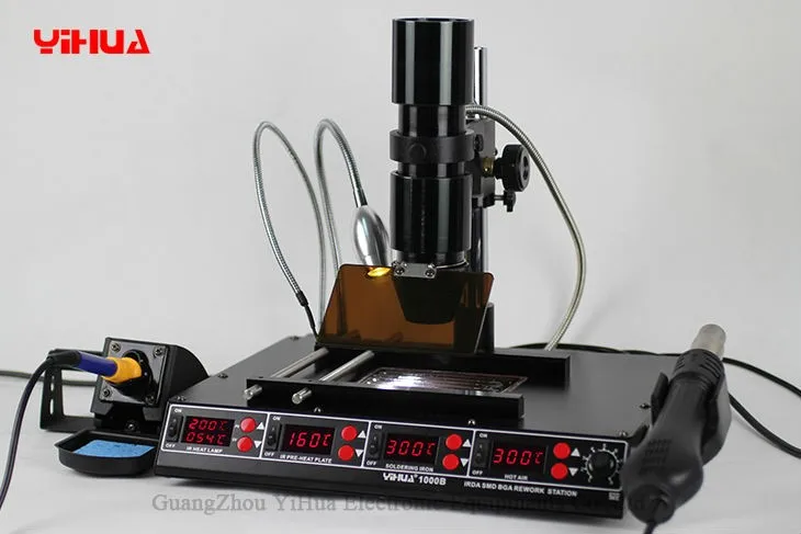 YIHUA1000B паяльная станция, ремонт материнской платы ноутбука, BGA машина, набор реболлинга, сварка, ИК станция, SMD инструменты