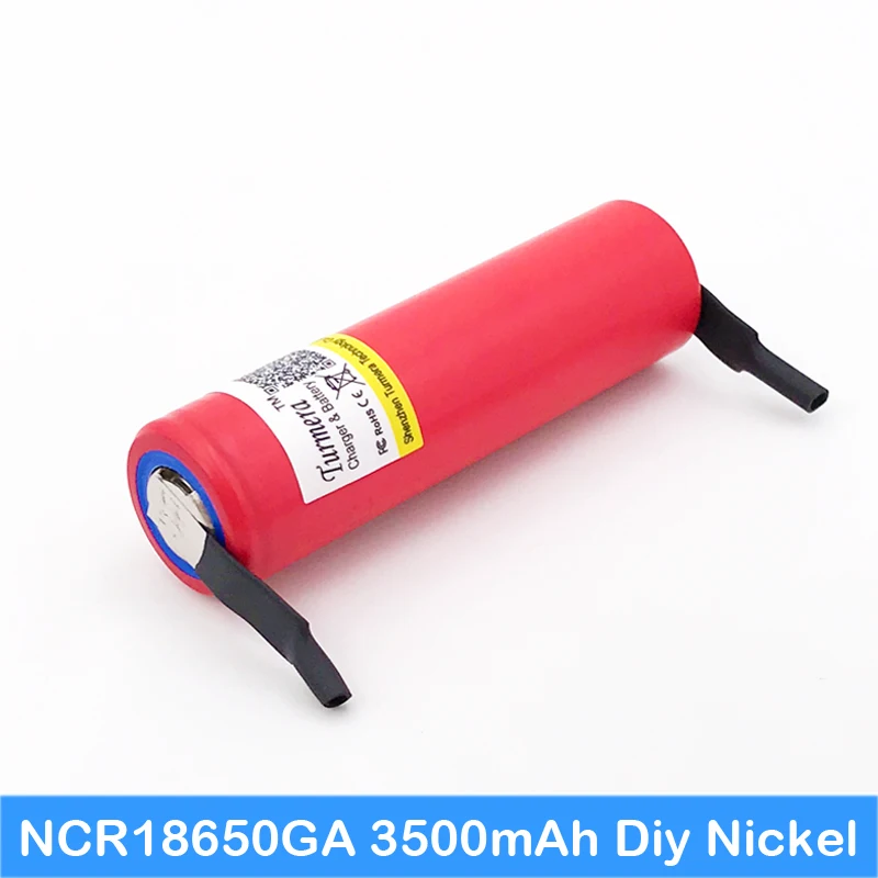 

Аккумуляторная батарея NCR18650GA, 6 шт./лот, с толстыми сварными полосками, 3,7 в, 3500 мА · ч, 30 А, для набора электрических отверток 12 В