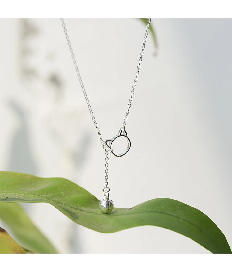 S925 Серебряное яркое колье с колокольчиками Женская Корейская кошка ключица цепь простая Шея цепь