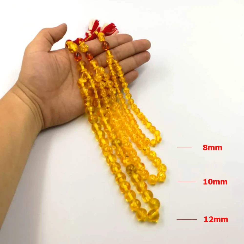 Ambers цвет Tasbih с бусина насекомое 33 66 99 бусины королевские кисточки ручной работы