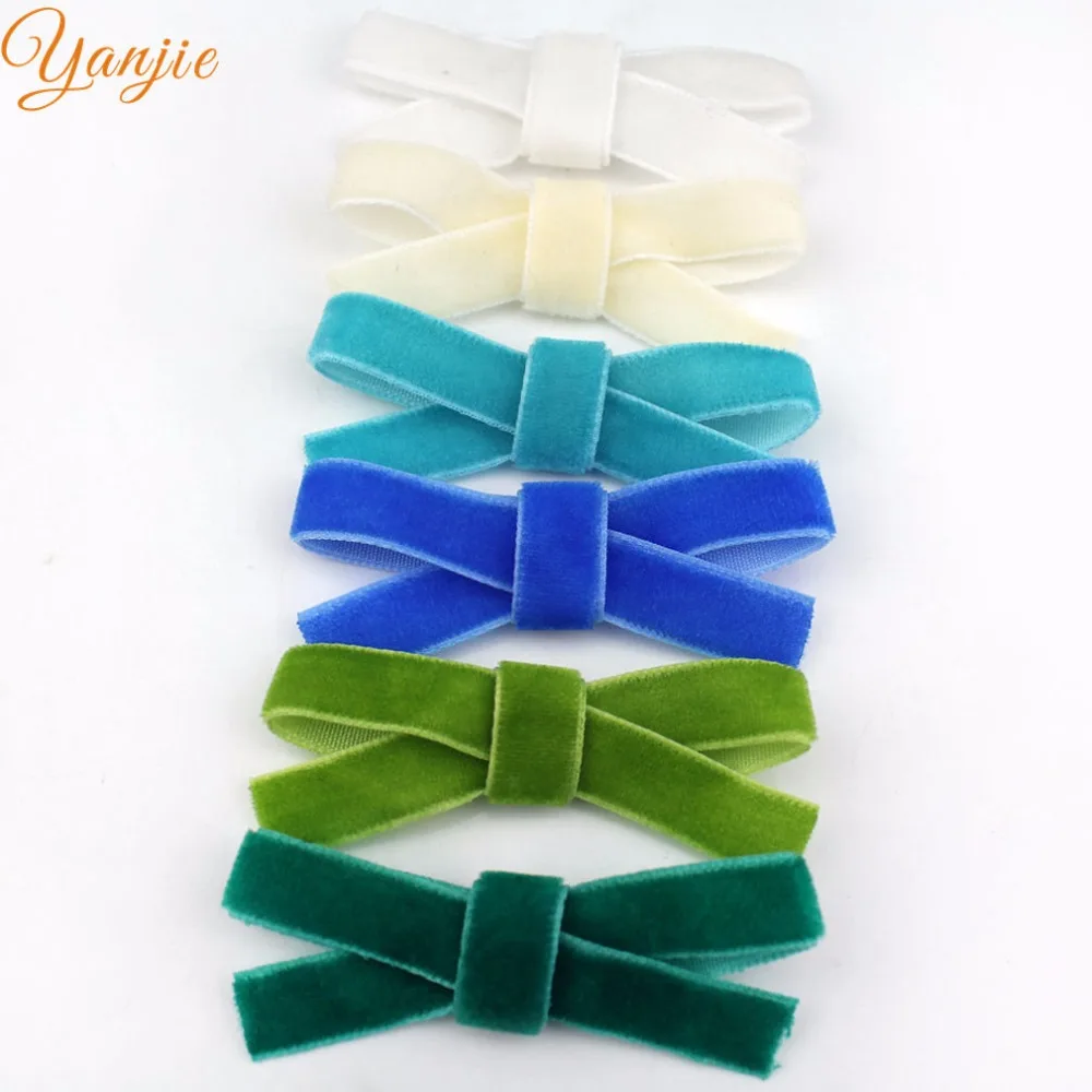 Трендовая бархатная заколка с бантиком 2 25 дюйма 18 шт./лот|bow girl|hair bowshair clip |