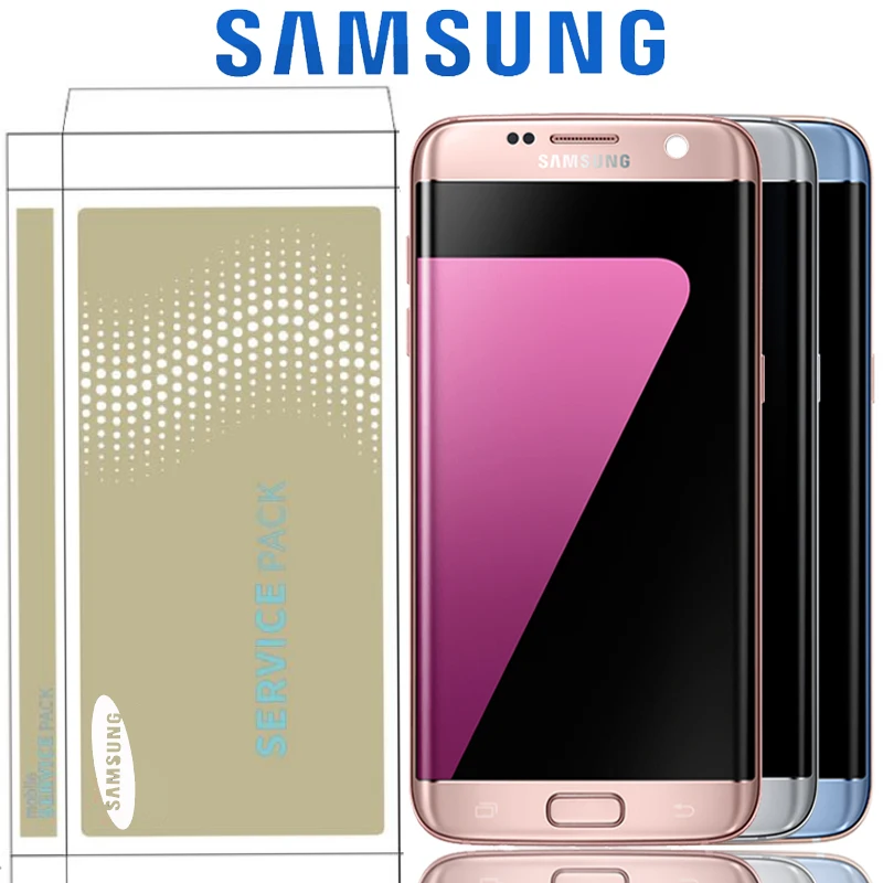 Сменный сенсорный ЖК экран 5 дюйма с рамкой для SAMSUNG Galaxy S7 Edge G935 G935F|Экраны