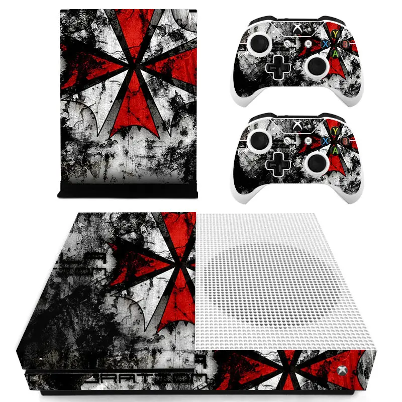 Красный и белый зонтик на заказ виниловая консоль Крышка для microsoft xbox One тонкая кожа наклейки контроллер защитный для xbox ONE S - Цвет: 01