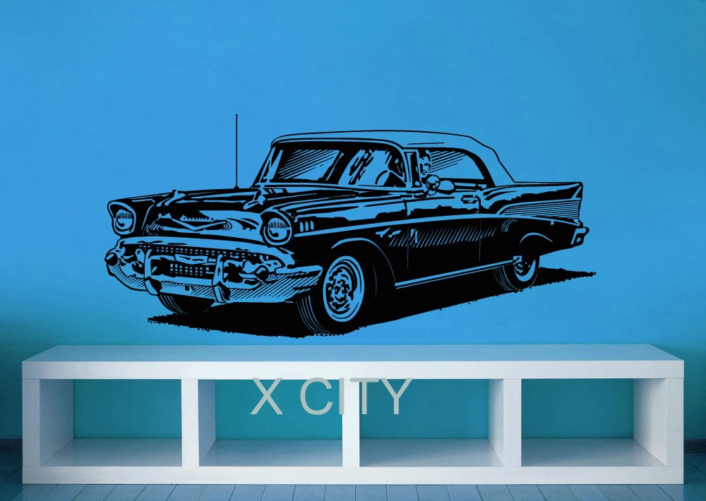 1950's классический Chevy ретро автомобиль гипюр стены искусства стикер росписи