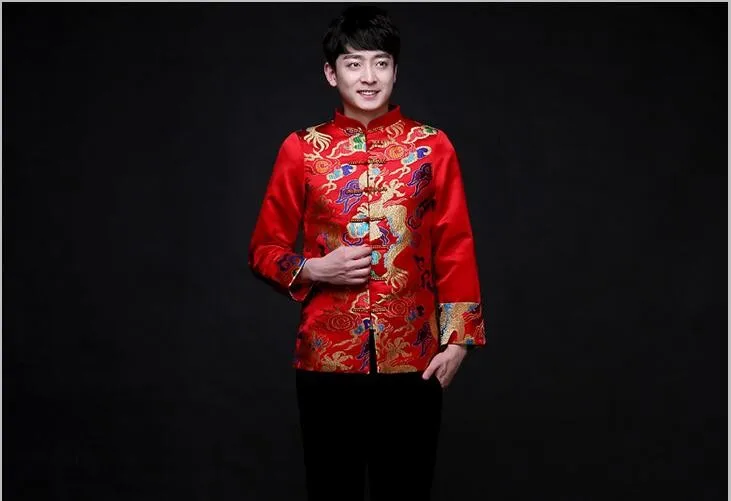 Традиционное мужское китайское платье, платье жениха для мужчин, cheongsam Tang, винтажная одежда, куртка