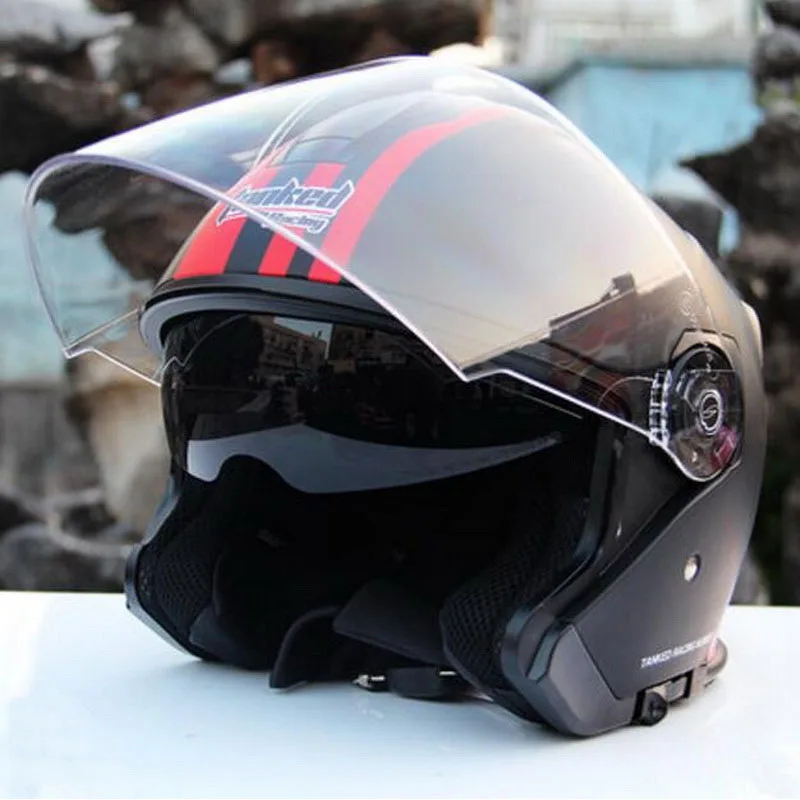 2017 Winter New Germany Tanked Racing 3/4 open face motorcycle helmet Moto Riding cap motorbike helmets mad of ABS PC Visor lens |